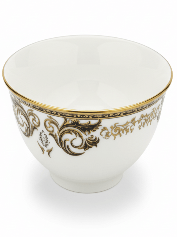 Angela Porcelain Bowl 11 cm – White with Elegant Gold Flower Pattern, Tableware Bowl - Al Kabayel Discount CentreAngela Porcelain Bowl 11 cm – White with Elegant Gold Flower Pattern, Tableware BowlBowlsANGELAAl Kabayel Discount Centre