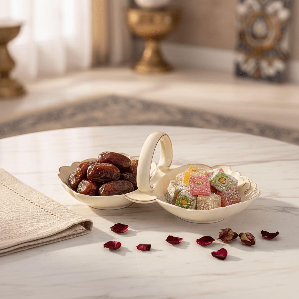 Angela Premium Cream Ceramic 2 - Section Candy Serving Basket with Floral Design 30×15 cm Stylish Organizer - Al Kabayel Discount CentreAngela Premium Cream Ceramic 2 - Section Candy Serving Basket with Floral Design 30×15 cm Stylish OrganizerServing TraysANGELAAl Kabayel Discount Centre