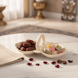 Angela Premium Cream Ceramic 2 - Section Candy Serving Basket with Floral Design 30×15 cm Stylish Organizer - Al Kabayel Discount CentreAngela Premium Cream Ceramic 2 - Section Candy Serving Basket with Floral Design 30×15 cm Stylish OrganizerServing TraysANGELAAl Kabayel Discount Centre