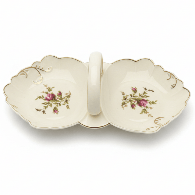 Angela Premium Cream Ceramic 2 - Section Candy Serving Basket with Floral Design 30×15 cm Stylish Organizer - Al Kabayel Discount CentreAngela Premium Cream Ceramic 2 - Section Candy Serving Basket with Floral Design 30×15 cm Stylish OrganizerServing TraysANGELAAl Kabayel Discount Centre