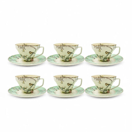 Angela RM-464 Milk Tea Cup & Saucer Set – 12 Pieces – Green Bird & Floral Design - Al Kabayel Discount CentreAngela RM-464 Milk Tea Cup & Saucer Set – 12 Pieces – Green Bird & Floral DesignTea SetsANGELAAl Kabayel Discount Centre