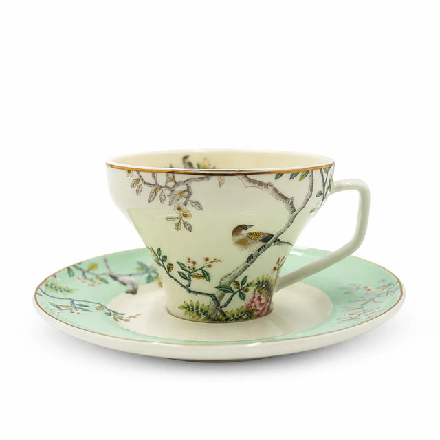 Angela RM-464 Milk Tea Cup & Saucer Set – 12 Pieces – Green Bird & Floral Design - Al Kabayel Discount CentreAngela RM-464 Milk Tea Cup & Saucer Set – 12 Pieces – Green Bird & Floral DesignTea SetsANGELAAl Kabayel Discount Centre