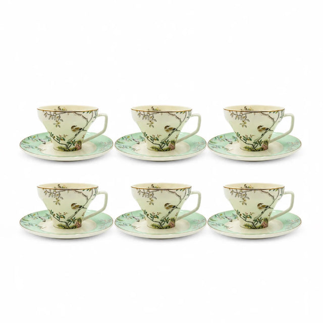 Angela RM-465 Turkish Coffee Cup & Saucer Set – 12 Pieces – Green Bird & Floral Design - Al Kabayel Discount CentreAngela RM-465 Turkish Coffee Cup & Saucer Set – 12 Pieces – Green Bird & Floral DesignTea SetsANGELAAl Kabayel Discount Centre