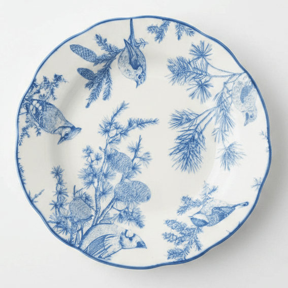 Angela White Ceramic Round Dessert Plate with Blue Tree & Bird Design - 19 cm - Al Kabayel Discount CentreAngela White Ceramic Round Dessert Plate with Blue Tree & Bird Design - 19 cmPlatesANGELAAl Kabayel Discount Centre