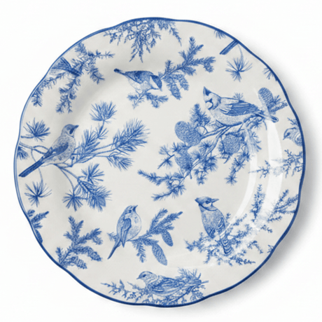 Angela White Ceramic Round Dinner Plate with Blue Tree & Bird Design - 26 cm - Al Kabayel Discount CentreAngela White Ceramic Round Dinner Plate with Blue Tree & Bird Design - 26 cmPlatesANGELAAl Kabayel Discount Centre