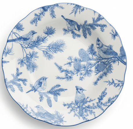 Angela White Ceramic Round Soup Plate with Blue Tree & Bird Design - 22 cm - Al Kabayel Discount CentreAngela White Ceramic Round Soup Plate with Blue Tree & Bird Design - 22 cmPlatesANGELAAl Kabayel Discount Centre