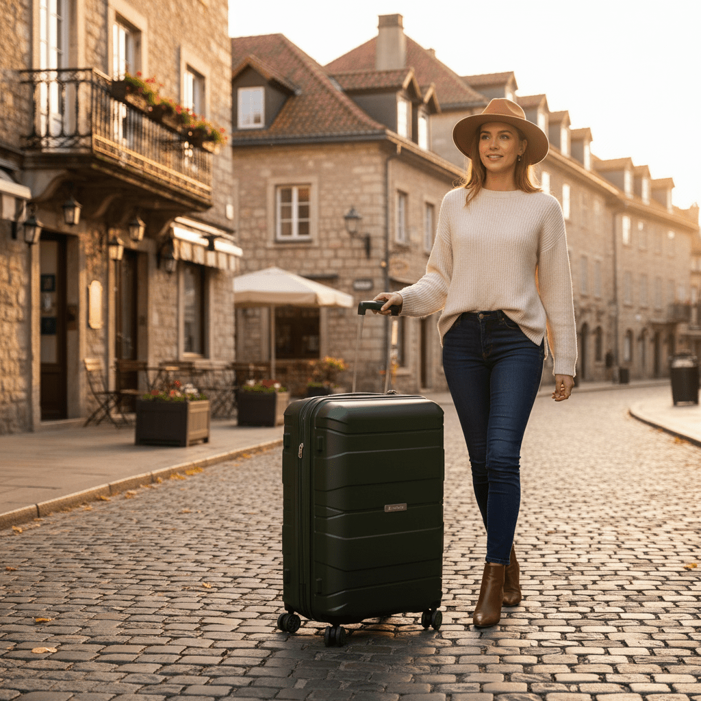 Antler Hard Shell PP Trolley Bag | Olive Green | 4-Wheel Spinner | 24 Inch | - Al Kabayel Discount CentreAntler Hard Shell PP Trolley Bag | Olive Green | 4-Wheel Spinner | 24 Inch |Cabin LuggageANTLERAl Kabayel Discount Centre