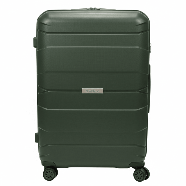 Antler Hard Shell PP Trolley Bag | Olive Green | 4-Wheel Spinner | 24 Inch | - Al Kabayel Discount CentreAntler Hard Shell PP Trolley Bag | Olive Green | 4-Wheel Spinner | 24 Inch |Cabin LuggageANTLERAl Kabayel Discount Centre