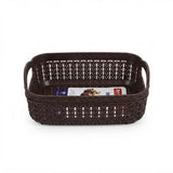 Apex Plastic Net Basket Rattan-Style Weave with Handles 20×14 cm - Brown / Light Green / Dusty Blue - Al Kabayel Discount CentreApex Plastic Net Basket Rattan-Style Weave with Handles 20×14 cm - Brown / Light Green / Dusty BlueOrganizers & AccessoriesAPEXAl Kabayel Discount Centre