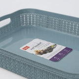 Apex Plastic Net Basket Rattan-Style Weave with Handles - 34×26 cm - Dusty Blue / Grey - Al Kabayel Discount CentreApex Plastic Net Basket Rattan-Style Weave with Handles - 34×26 cm - Dusty Blue / GreyOrganizers & AccessoriesAPEXAl Kabayel Discount Centre