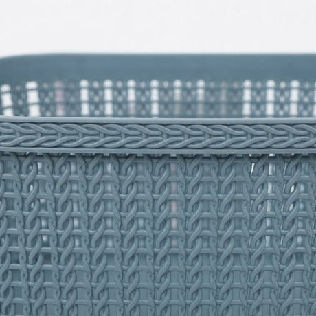 Apex Plastic Rattan-Style Net Basket - 24×17 cm - Brown / Dusty Blue - Al Kabayel Discount CentreApex Plastic Rattan-Style Net Basket - 24×17 cm - Brown / Dusty BlueOrganizers & AccessoriesAPEXAl Kabayel Discount Centre