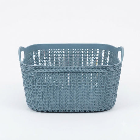 Apex Plastic Rattan-Style Net Basket - 24×17 cm - Brown / Dusty Blue - Al Kabayel Discount CentreApex Plastic Rattan-Style Net Basket - 24×17 cm - Brown / Dusty BlueOrganizers & AccessoriesAPEXAl Kabayel Discount Centre