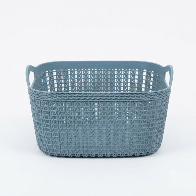 Apex Plastic Rattan-Style Net Basket - 24×17 cm - Brown / Dusty Blue - Al Kabayel Discount CentreApex Plastic Rattan-Style Net Basket - 24×17 cm - Brown / Dusty BlueOrganizers & AccessoriesAPEXAl Kabayel Discount Centre