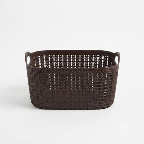 Apex Plastic Rattan-Style Net Basket - 24×17 cm - Brown / Dusty Blue - Al Kabayel Discount CentreApex Plastic Rattan-Style Net Basket - 24×17 cm - Brown / Dusty BlueOrganizers & AccessoriesAPEXAl Kabayel Discount Centre