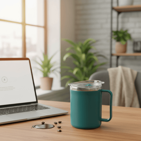 Apex SAGA GREEN Insulated Sipper Mug 300ml — Plastic & Stainless Steel - Al Kabayel Discount CentreApex SAGA GREEN Insulated Sipper Mug 300ml — Plastic & Stainless SteelMugsAPEXAl Kabayel Discount Centre