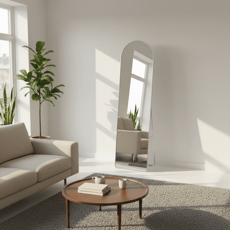 Arched Full-Length Floor Mirror with Metal Stand - 160× 40cm - Al Kabayel Discount CentreArched Full-Length Floor Mirror with Metal Stand - 160× 40cmMirrorsAKDCAl Kabayel Discount Centre