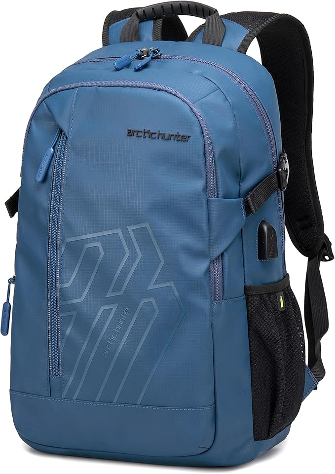 Arctic Hunter 26 L Laptop Backpack 47cm*33cm*17cm, Water Resistant Anti - Theft Pocket with USB Port and Separate Laptop Compartment Premium Office Backpack, Blue - B00387 - Al Kabayel Discount CentreArctic Hunter 26 L Laptop Backpack 47cm*33cm*17cm, Water Resistant Anti - Theft Pocket with USB Port and Separate Laptop Compartment Premium Office Backpack, Blue - B00387BackpacksARCTIC HUNTERAl Kabayel Discount Centre