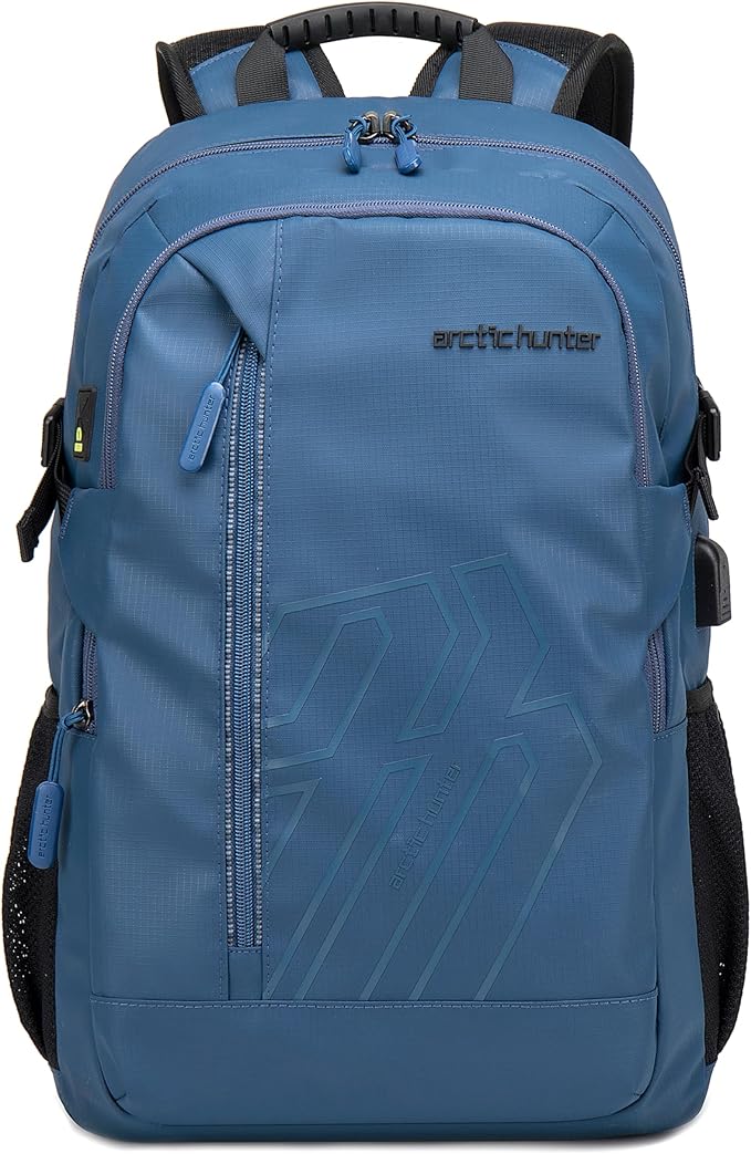 Arctic Hunter 26 L Laptop Backpack 47cm*33cm*17cm, Water Resistant Anti - Theft Pocket with USB Port and Separate Laptop Compartment Premium Office Backpack, Blue - B00387 - Al Kabayel Discount CentreArctic Hunter 26 L Laptop Backpack 47cm*33cm*17cm, Water Resistant Anti - Theft Pocket with USB Port and Separate Laptop Compartment Premium Office Backpack, Blue - B00387BackpacksARCTIC HUNTERAl Kabayel Discount Centre