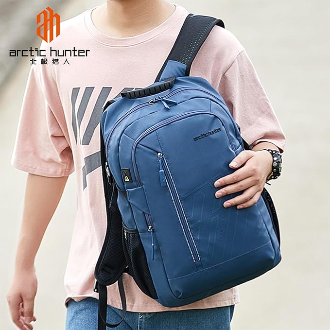 Arctic Hunter 26 L Laptop Backpack 47cm*33cm*17cm, Water Resistant Anti - Theft Pocket with USB Port and Separate Laptop Compartment Premium Office Backpack, Blue - B00387 - Al Kabayel Discount CentreArctic Hunter 26 L Laptop Backpack 47cm*33cm*17cm, Water Resistant Anti - Theft Pocket with USB Port and Separate Laptop Compartment Premium Office Backpack, Blue - B00387BackpacksARCTIC HUNTERAl Kabayel Discount Centre