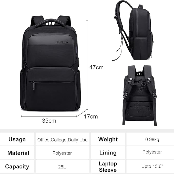 Arctic Hunter Durable Casual Daypack Water Resistant 28 L Computer Bag with Luggage Carry Strap andd Anti - Theft pockets, Black - B00113C - Al Kabayel Discount CentreArctic Hunter Durable Casual Daypack Water Resistant 28 L Computer Bag with Luggage Carry Strap andd Anti - Theft pockets, Black - B00113CBackpacksARCTIC HUNTERAl Kabayel Discount Centre