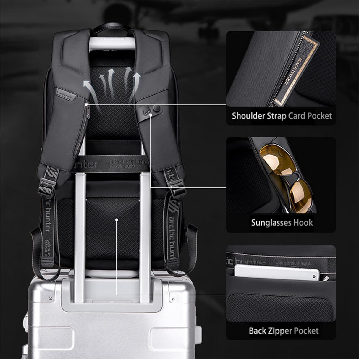 Artic Hunter Semi Hard Gaming Backpack with Built in TSA lock Water Resistant Anti - Theft 15.6 inch Laptop Backpack, Black - B00451 - Al Kabayel Discount CentreArtic Hunter Semi Hard Gaming Backpack with Built in TSA lock Water Resistant Anti - Theft 15.6 inch Laptop Backpack, Black - B00451School BagsARTIC HUNTERAl Kabayel Discount Centre