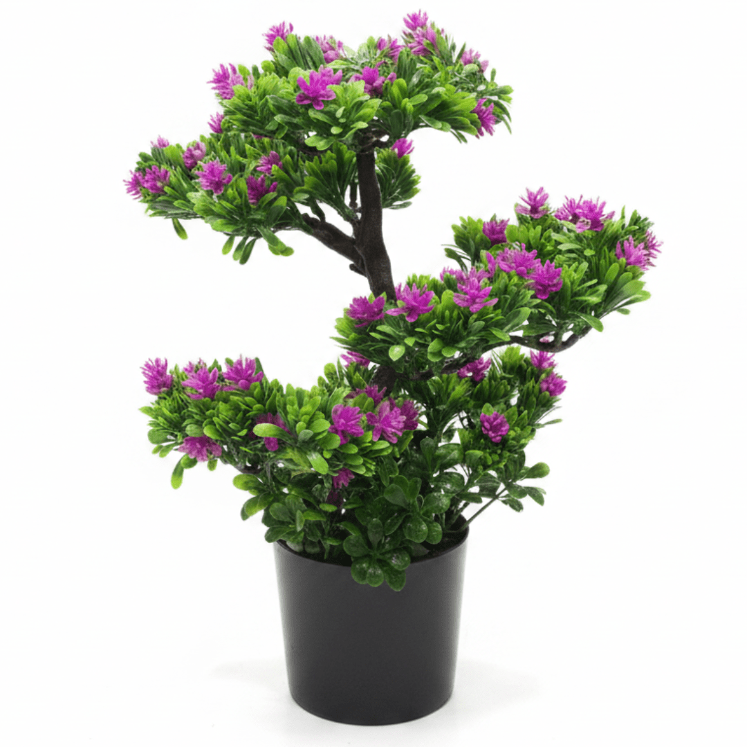 Artificial Bonsai Tree with Purple Blooms — 35cm | Black Vase | Premium Home Décor - Al Kabayel Discount CentreArtificial Bonsai Tree with Purple Blooms — 35cm | Black Vase | Premium Home DécorArtificial FloraAKDCAl Kabayel Discount Centre