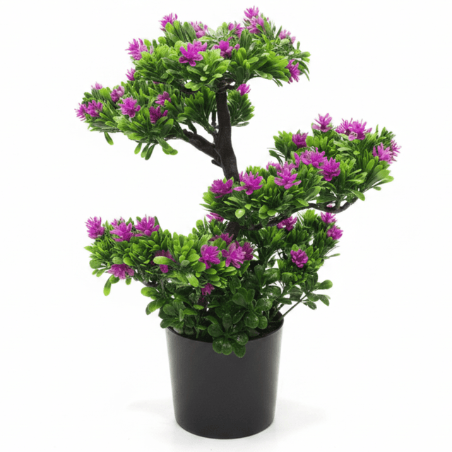 Artificial Bonsai Tree with Purple Blooms — 35cm | Black Vase | Premium Home Décor - Al Kabayel Discount CentreArtificial Bonsai Tree with Purple Blooms — 35cm | Black Vase | Premium Home DécorArtificial FloraAKDCAl Kabayel Discount Centre