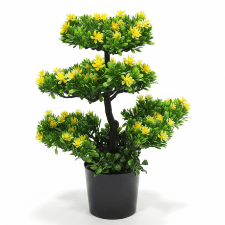 Artificial Bonsai Tree with Yellow Blooms | 35cm | Black Vase | Premium Faux Plant Décor - Al Kabayel Discount CentreArtificial Bonsai Tree with Yellow Blooms | 35cm | Black Vase | Premium Faux Plant DécorArtificial FloraAKDCAl Kabayel Discount Centre