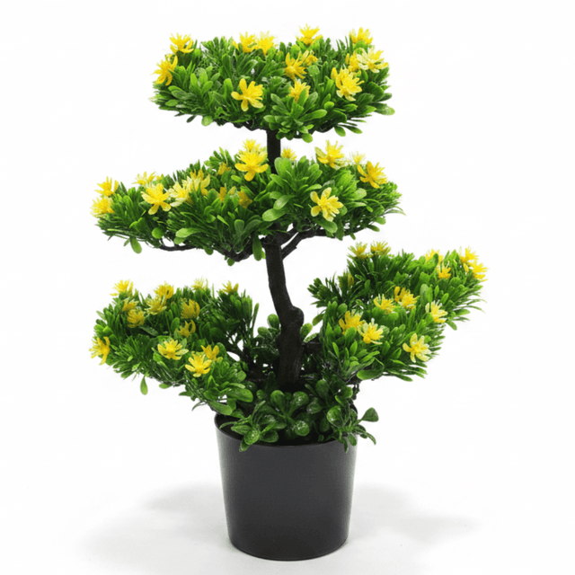 Artificial Bonsai Tree with Yellow Blooms | 35cm | Black Vase | Premium Faux Plant Décor - Al Kabayel Discount CentreArtificial Bonsai Tree with Yellow Blooms | 35cm | Black Vase | Premium Faux Plant DécorArtificial FloraAKDCAl Kabayel Discount Centre