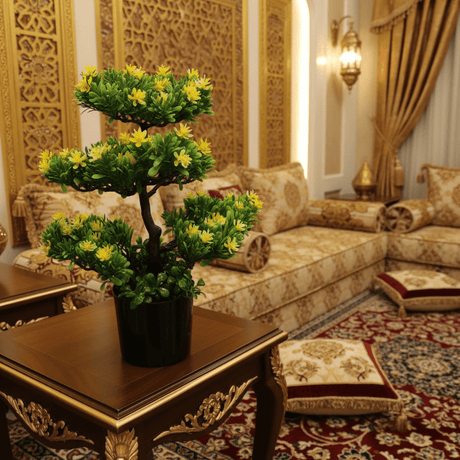 Artificial Bonsai Tree with Yellow Blooms | 35cm | Black Vase | Premium Faux Plant Décor - Al Kabayel Discount CentreArtificial Bonsai Tree with Yellow Blooms | 35cm | Black Vase | Premium Faux Plant DécorArtificial FloraAKDCAl Kabayel Discount Centre