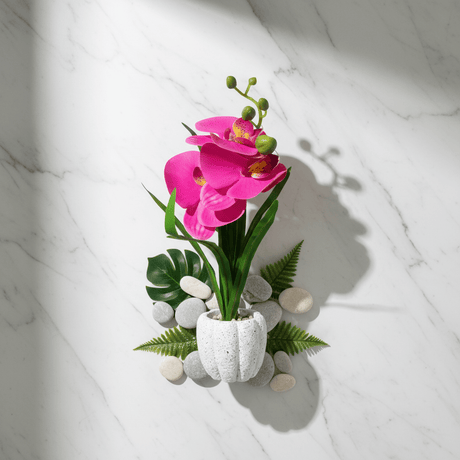 Artificial Pink Orchid Flower Plant in Chalk Pot - 35cm - Al Kabayel Discount CentreArtificial Pink Orchid Flower Plant in Chalk Pot - 35cmArtificial FloraAKDCAl Kabayel Discount Centre