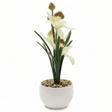 Artificial White Orchid Flower Arrangement – White Ceramic Pot | 25cm - Al Kabayel Discount CentreArtificial White Orchid Flower Arrangement – White Ceramic Pot | 25cmArtificial FloraAKDCAl Kabayel Discount Centre