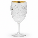 Arya Acrylic Stem Glass with Gold Rim | 250ml | Baroque Floral Design | Set of 6 - Al Kabayel Discount CentreArya Acrylic Stem Glass with Gold Rim | 250ml | Baroque Floral Design | Set of 6TumblersAKDCAl Kabayel Discount Centre