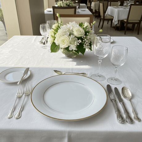 Ascot White Porcelain Dinner Plate with Gold Beaded Rim — 10 Inch - Al Kabayel Discount CentreAscot White Porcelain Dinner Plate with Gold Beaded Rim — 10 InchPlatesASCOTAl Kabayel Discount Centre