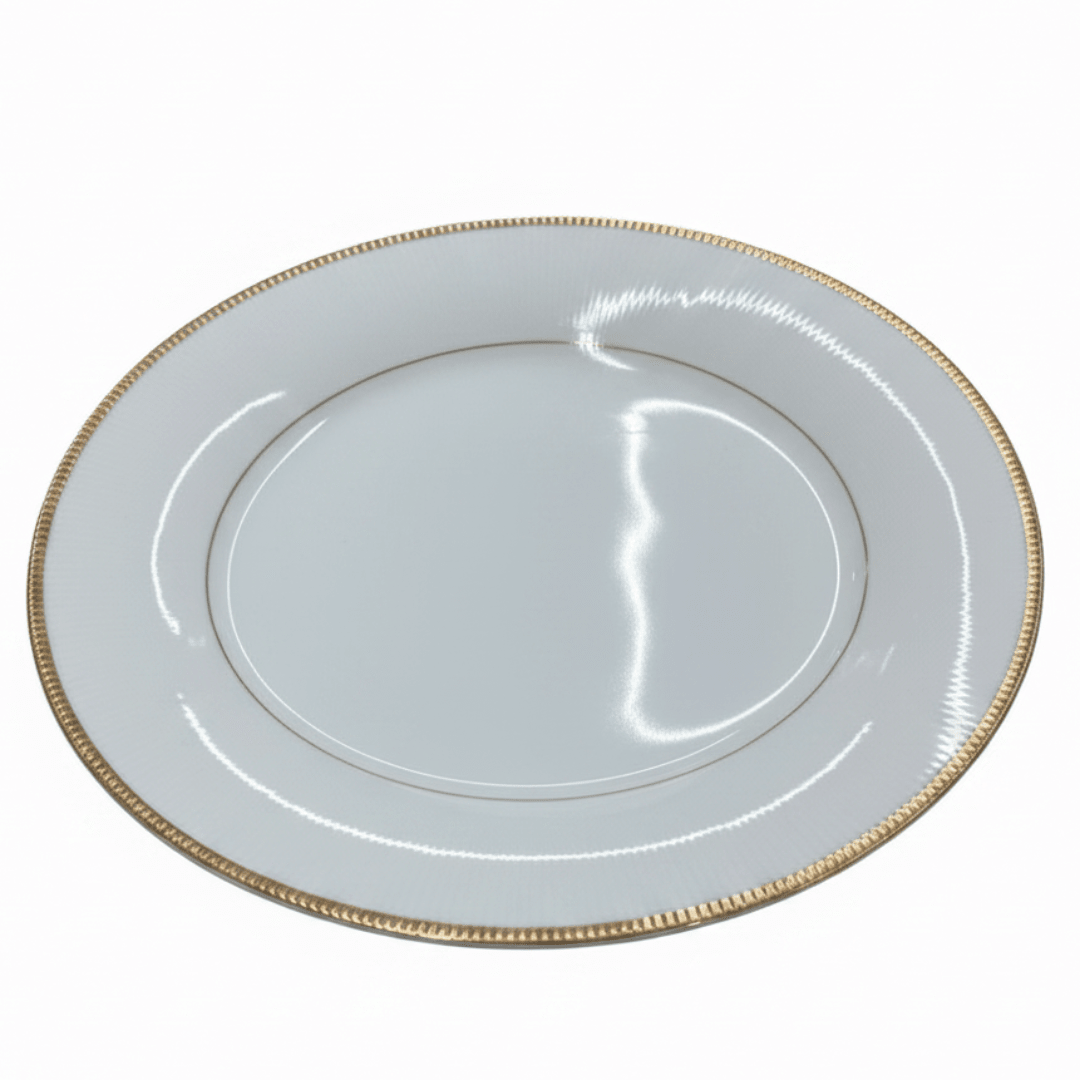 Ascot White Porcelain Dinner Plate with Gold Beaded Rim — 10 Inch - Al Kabayel Discount CentreAscot White Porcelain Dinner Plate with Gold Beaded Rim — 10 InchPlatesASCOTAl Kabayel Discount Centre
