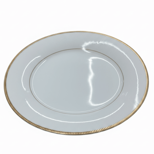Ascot White Porcelain Dinner Plate with Gold Beaded Rim — 10 Inch - Al Kabayel Discount CentreAscot White Porcelain Dinner Plate with Gold Beaded Rim — 10 InchPlatesASCOTAl Kabayel Discount Centre