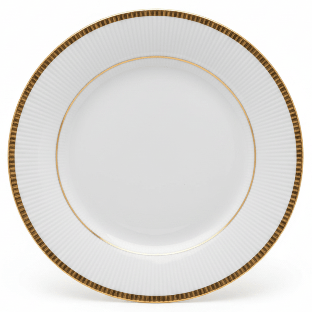 Ascot White Porcelain Meat Plate with Gold Rim — 6.75 Inch | Premium Dining Servingware - Al Kabayel Discount CentreAscot White Porcelain Meat Plate with Gold Rim — 6.75 Inch | Premium Dining ServingwarePlatesASCOTAl Kabayel Discount Centre