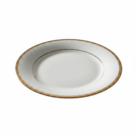 Ascot White Porcelain Meat Plate with Gold Rim — 6.75 Inch | Premium Dining Servingware - Al Kabayel Discount CentreAscot White Porcelain Meat Plate with Gold Rim — 6.75 Inch | Premium Dining ServingwarePlatesASCOTAl Kabayel Discount Centre