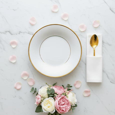Ascot White Porcelain Soup Plate with Gold Rim | 7.5 Inch | Premium Tableware - Al Kabayel Discount CentreAscot White Porcelain Soup Plate with Gold Rim | 7.5 Inch | Premium TablewarePlatesASCOTAl Kabayel Discount Centre