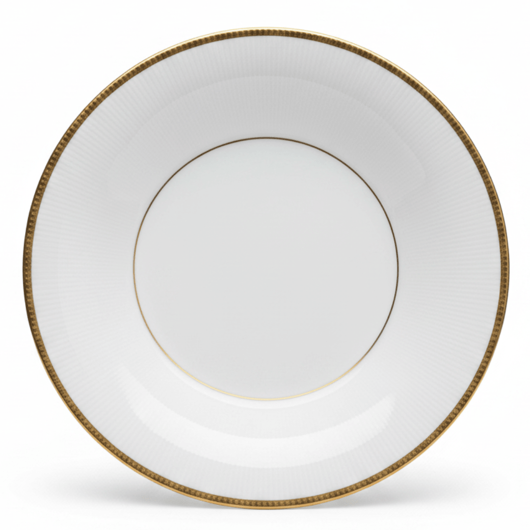 Ascot White Porcelain Soup Plate with Gold Rim — 9 Inch - Al Kabayel Discount CentreAscot White Porcelain Soup Plate with Gold Rim — 9 InchPlatesASCOTAl Kabayel Discount Centre