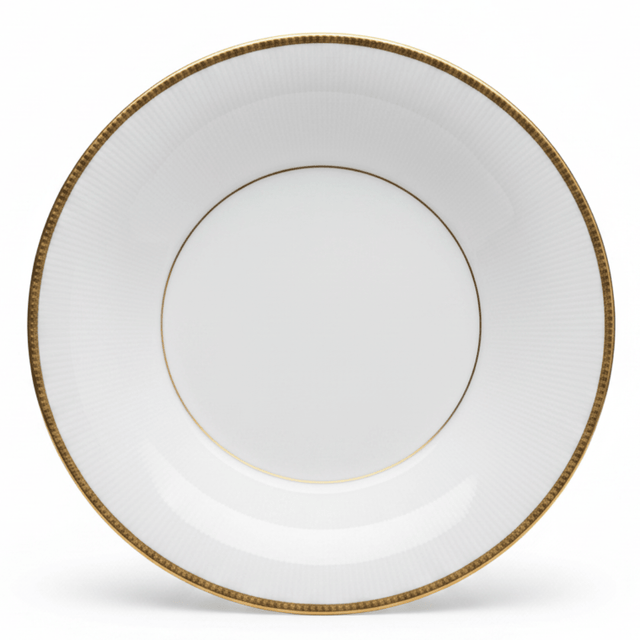 Ascot White Porcelain Soup Plate with Gold Rim — 9 Inch - Al Kabayel Discount CentreAscot White Porcelain Soup Plate with Gold Rim — 9 InchPlatesASCOTAl Kabayel Discount Centre