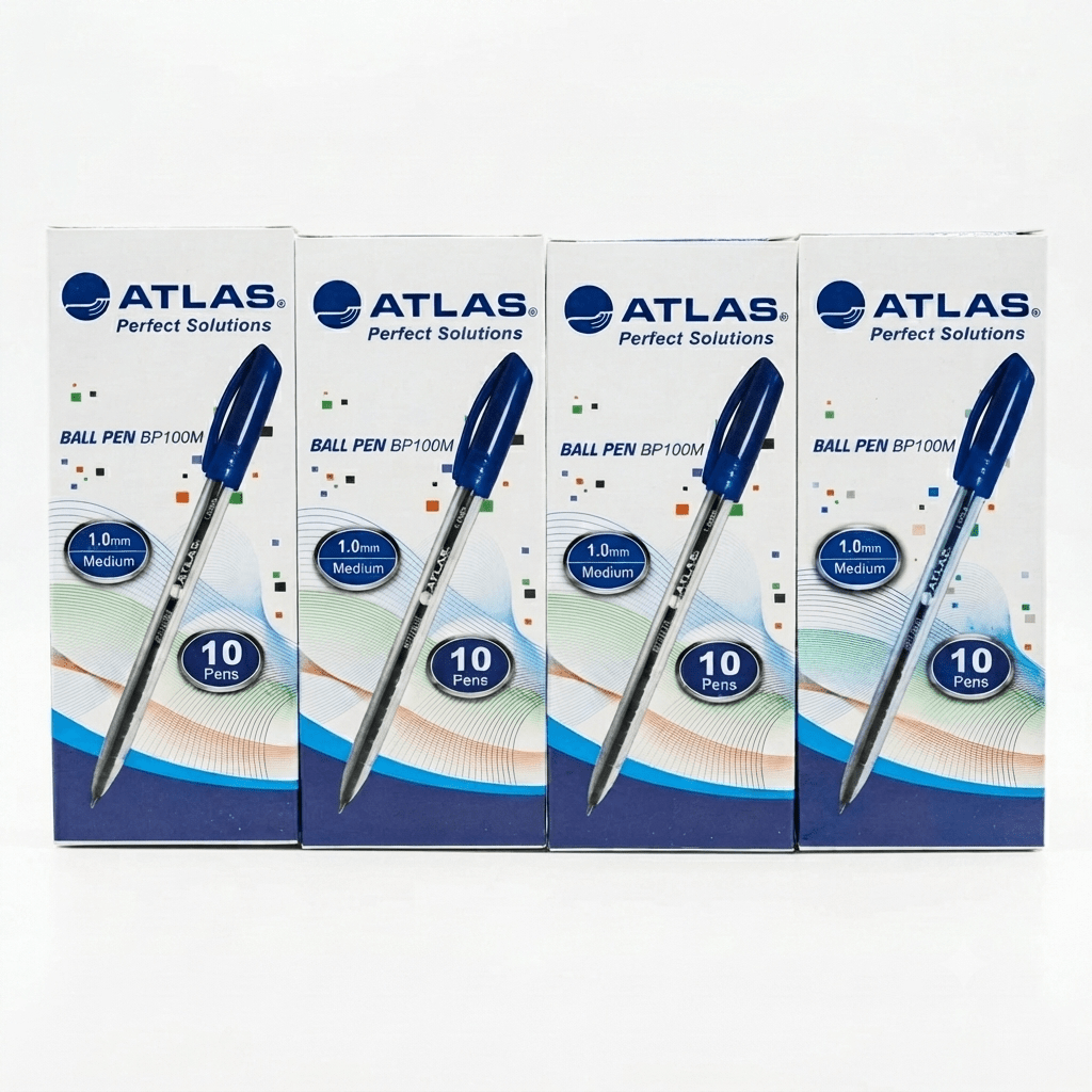 Atlas Ball Pen BP100M – 1.0mm Medium Point - Pack of 40 Pens (4 Boxes × 10) - Al Kabayel Discount CentreAtlas Ball Pen BP100M – 1.0mm Medium Point - Pack of 40 Pens (4 Boxes × 10)Pens, Pencils & MarkersATLASAl Kabayel Discount Centre