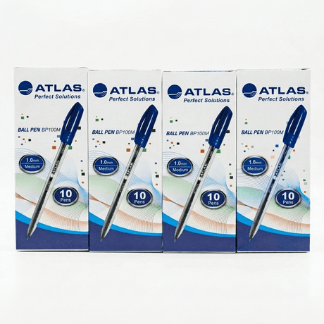 Atlas Ball Pen BP100M – 1.0mm Medium Point - Pack of 40 Pens (4 Boxes × 10) - Al Kabayel Discount CentreAtlas Ball Pen BP100M – 1.0mm Medium Point - Pack of 40 Pens (4 Boxes × 10)Pens, Pencils & MarkersATLASAl Kabayel Discount Centre