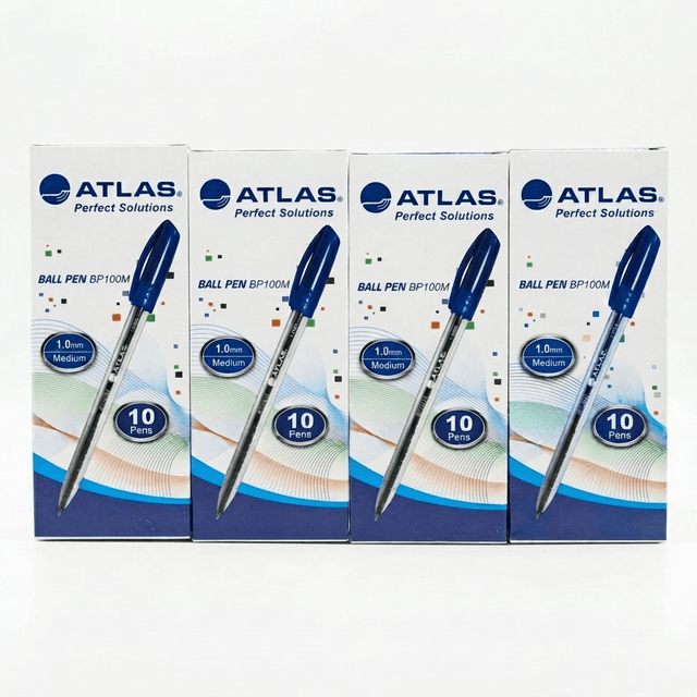 Atlas Ball Pen BP100M – 1.0mm Medium Point - Pack of 40 Pens (4 Boxes × 10) - Al Kabayel Discount CentreAtlas Ball Pen BP100M – 1.0mm Medium Point - Pack of 40 Pens (4 Boxes × 10)Pens, Pencils & MarkersATLASAl Kabayel Discount Centre