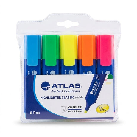 Atlas Highlighter Classic MH20Y – 5 Pcs Set - Al Kabayel Discount CentreAtlas Highlighter Classic MH20Y – 5 Pcs SetHighlighterATLASAl Kabayel Discount Centre