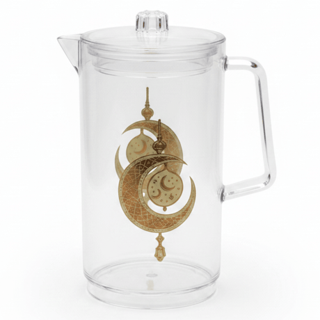 Aurora Luxe Clear Acrylic Water & Juice Jug with Metallic Gold Decorative Print – 2 Litre Capacity - Al Kabayel Discount CentreAurora Luxe Clear Acrylic Water & Juice Jug with Metallic Gold Decorative Print – 2 Litre CapacityJugsAKDCAl Kabayel Discount Centre