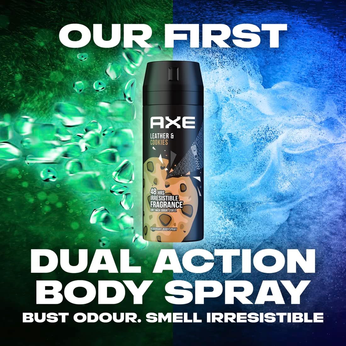 AXE Body Spray Deodorant for Men Long Lasting Odour Protection, Leather & Cookies, for 48 hours Irresistible Fragrance - 150ML - Al Kabayel Discount CentreAXE Body Spray Deodorant for Men Long Lasting Odour Protection, Leather & Cookies, for 48 hours Irresistible Fragrance - 150MLFragrancesAXEAl Kabayel Discount Centre