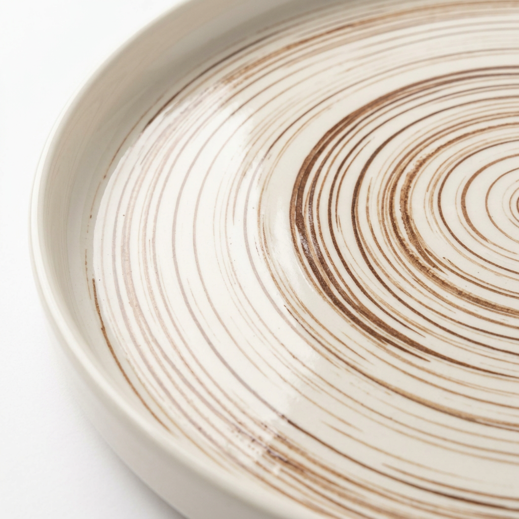 Ceramic Dinner Plate Cream and Beige - 27cm