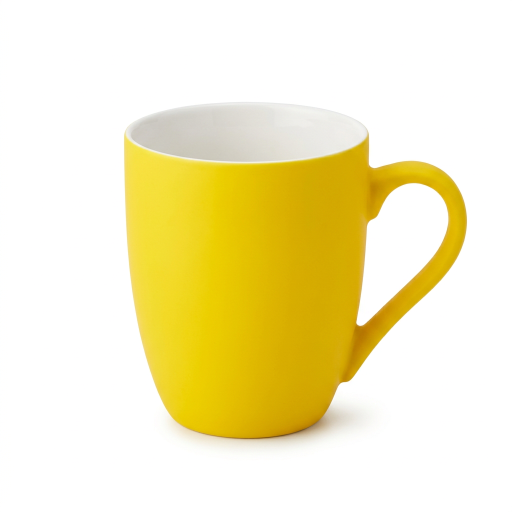 Ceramic Mug Yellow & White – 350ml