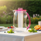 Arya Household Acrylic Water Jug with Tube Pink - 2.5 Litre